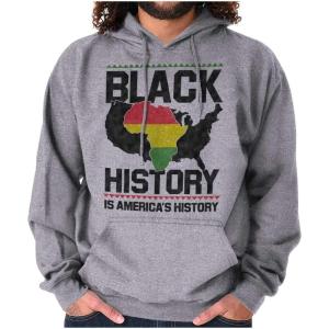 Brisco Brands Black History African American Pride Hoodie Sweatshirt Women Men(Sport Grey)