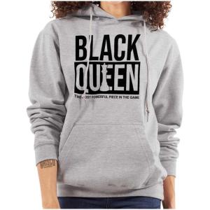 Brisco Brands Black Queen Dope Melanated Feminist Hoodie Sweatshirt Women(Sport Grey)