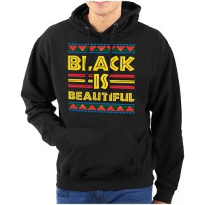 Brisco Brands Black is Beautiful African Tribal Hoodie Sweatshirt Women Men(Black)