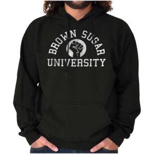 Brisco Brands Brown Sugar Cute Black Pride Fist Hoodie Sweatshirt Women(Black)