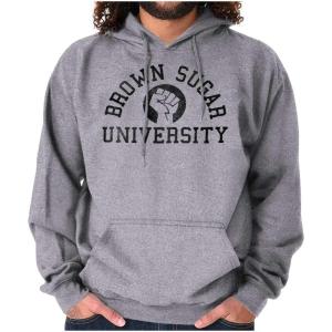Brisco Brands Brown Sugar Cute Black Pride Fist Hoodie Sweatshirt Women(Sport Grey)