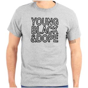 Young Black Dope Melanin King Queen Graphic T Shirt Men or Women(Sport Grey)