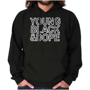 Young Black Dope Melanin King Queen Hoodie Sweatshirt Women Men(Black)