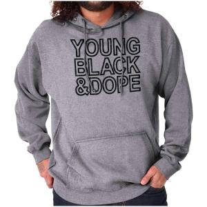 Young Black Dope Melanin King Queen Hoodie Sweatshirt Women Men(Sport Grey)