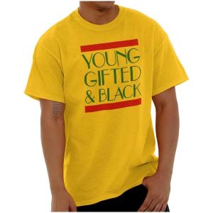 Young Gifted Black African American Graphic T Shirt Men or Women(Gold)