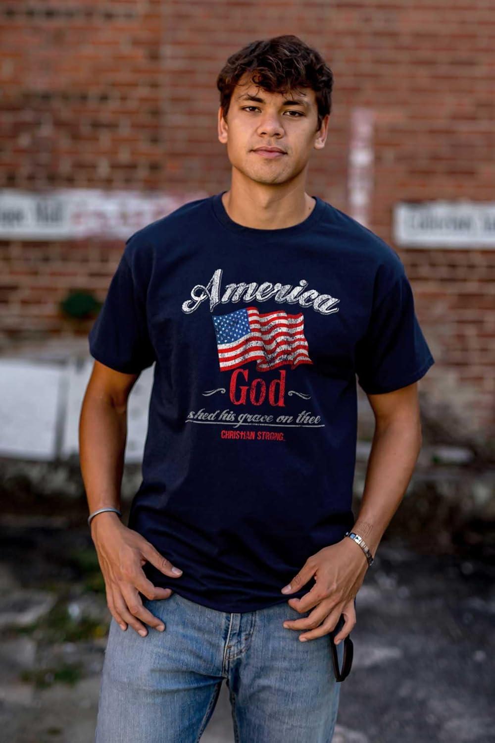 imageAmerica God Shed Grace On Thee Graphic T Shirt Men or WomenNavy