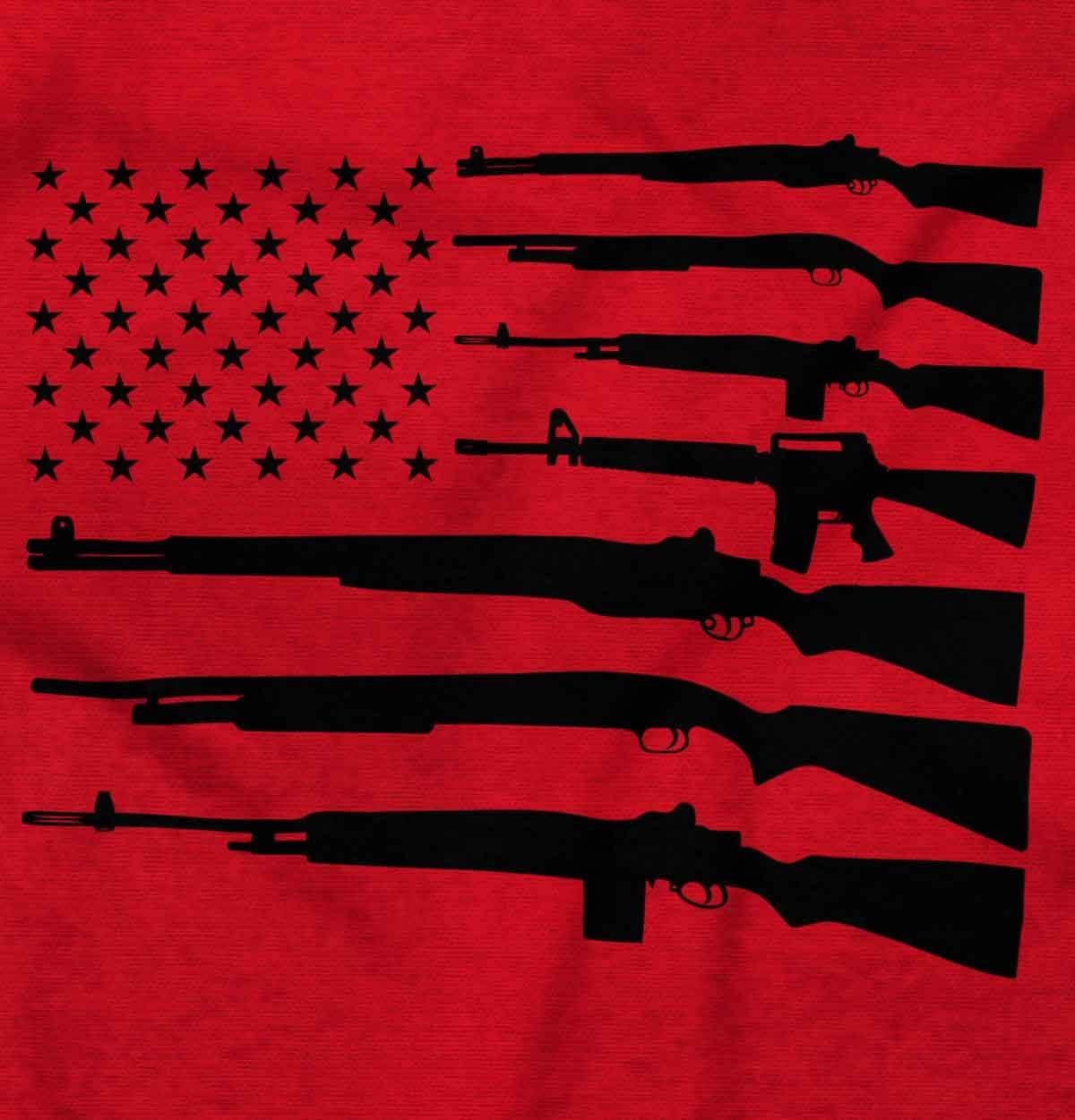 imageAmerican Flag Arms USA Pro 2A Rights Long Sleeve Tshirt Men WomenRed