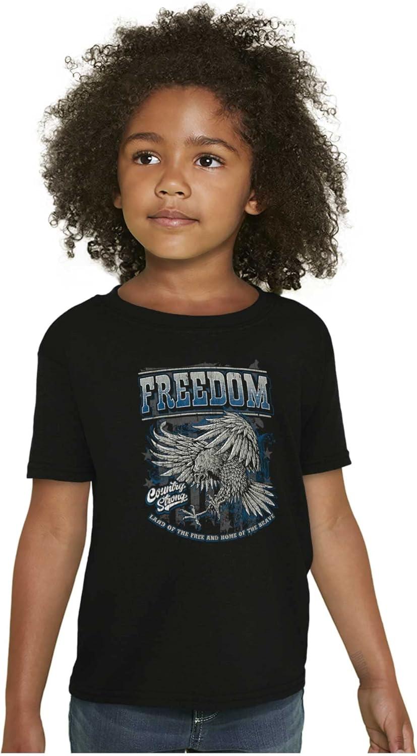 imageAmerican Pride Brave Freedom Eagle Crewneck T Shirts Boy GirlBlack