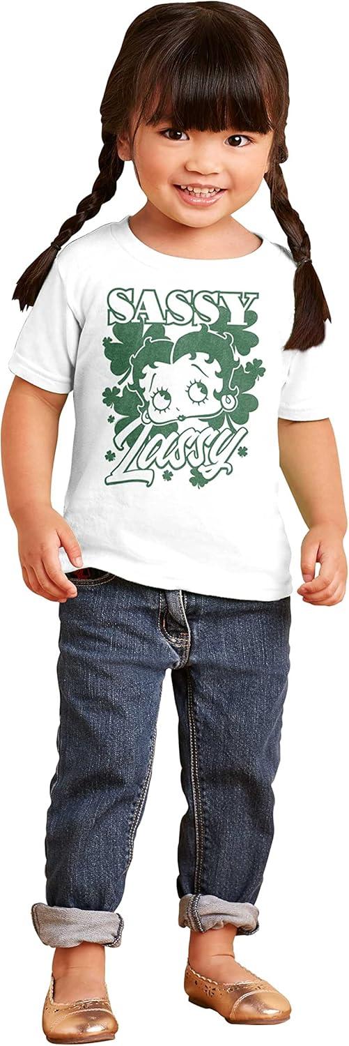 imageBetty Boop Saint Paddys Sassy Lassy Toddler Boy Girl T ShirtWhite