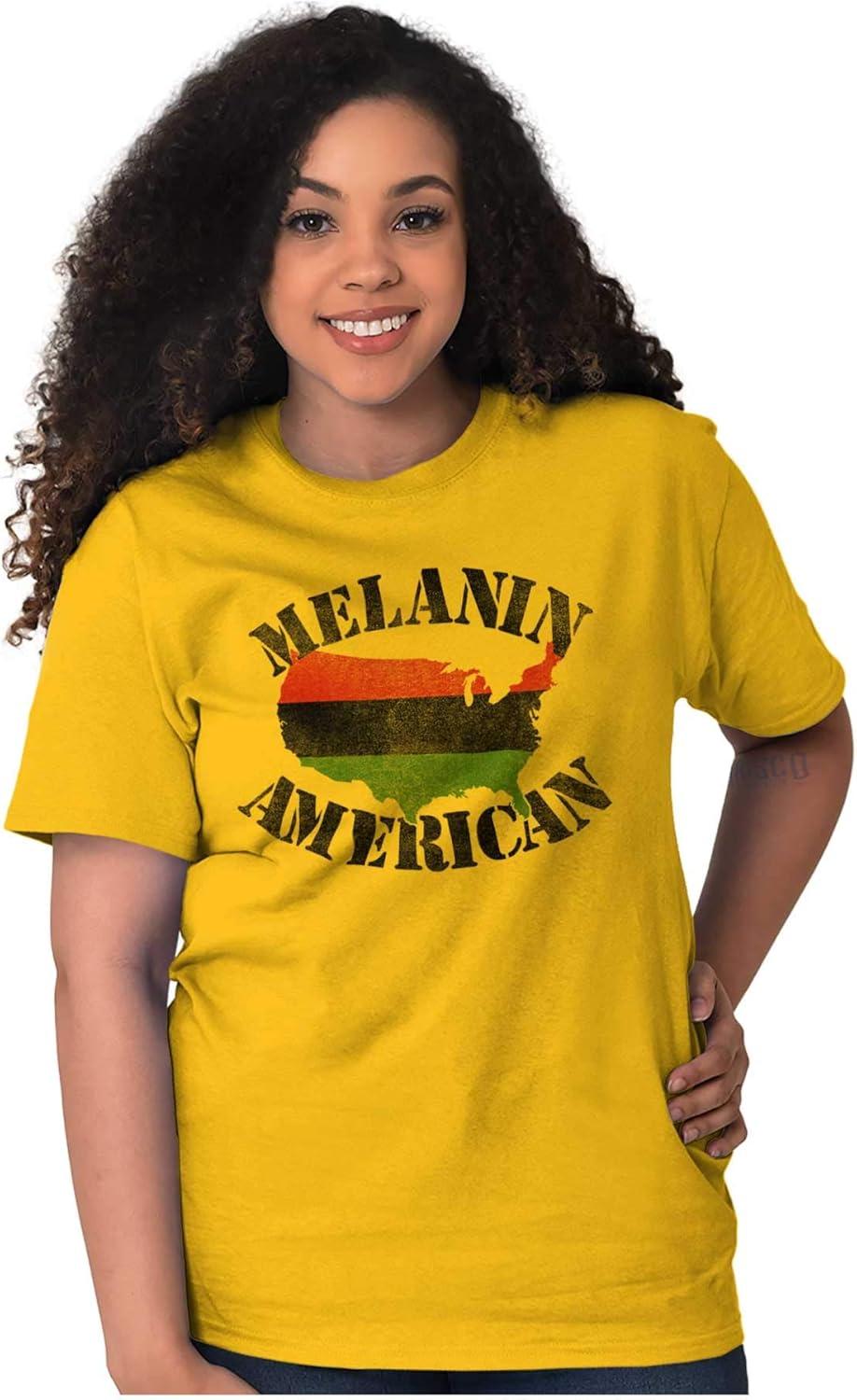 imageBlack Pride Melanin American USA Map Graphic T Shirt Men or WomenGold