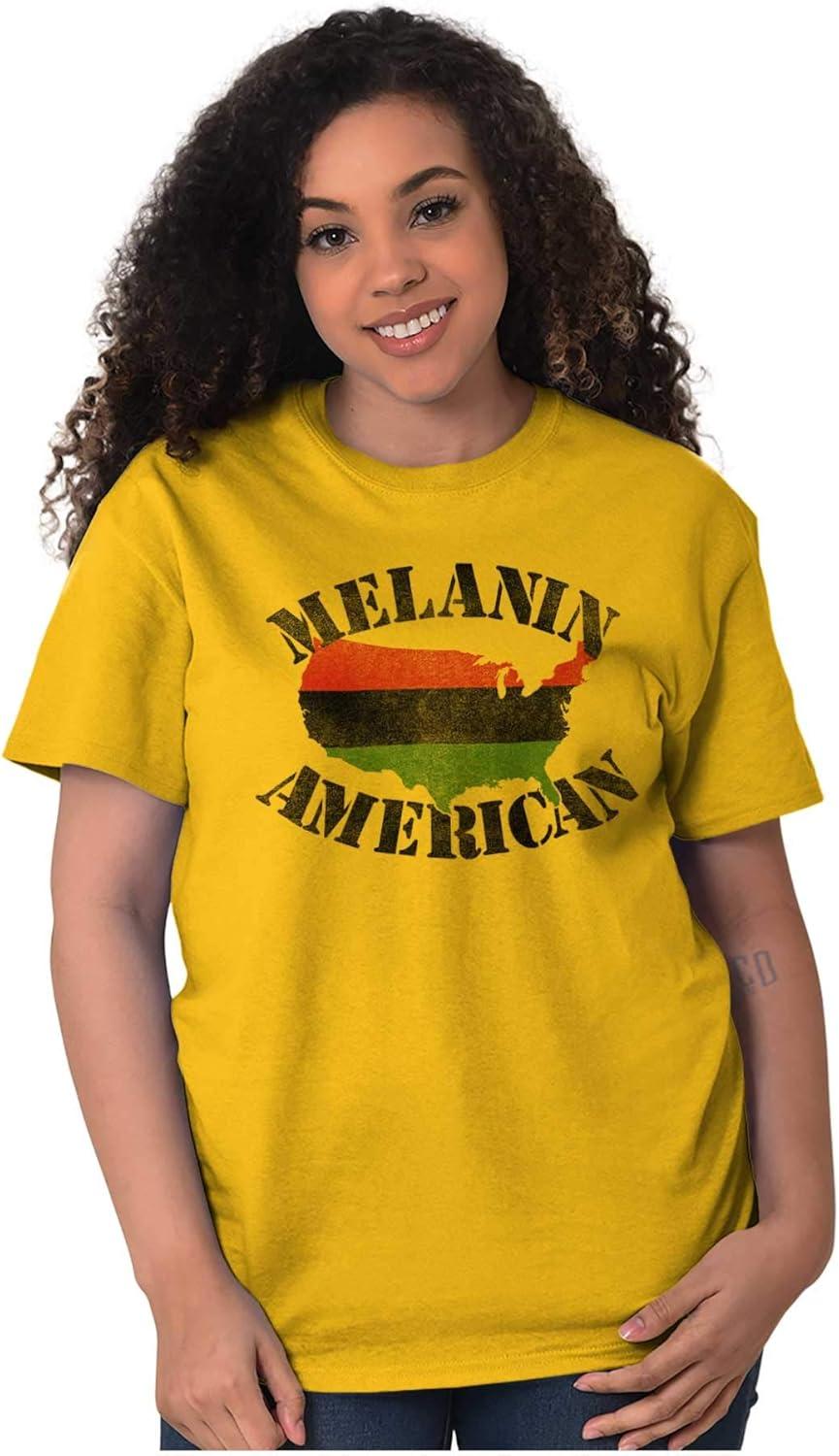 imageBlack Pride Melanin American USA Map Graphic T Shirt Men or WomenGold
