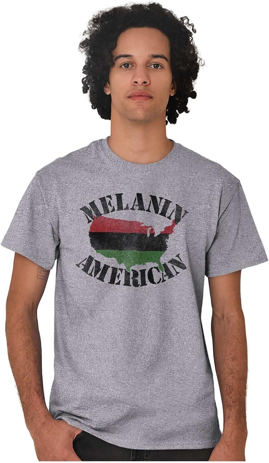 imageBlack Pride Melanin American USA Map Graphic T Shirt Men or WomenSport Grey