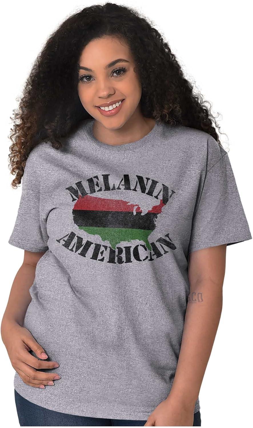 imageBlack Pride Melanin American USA Map Graphic T Shirt Men or WomenSport Grey