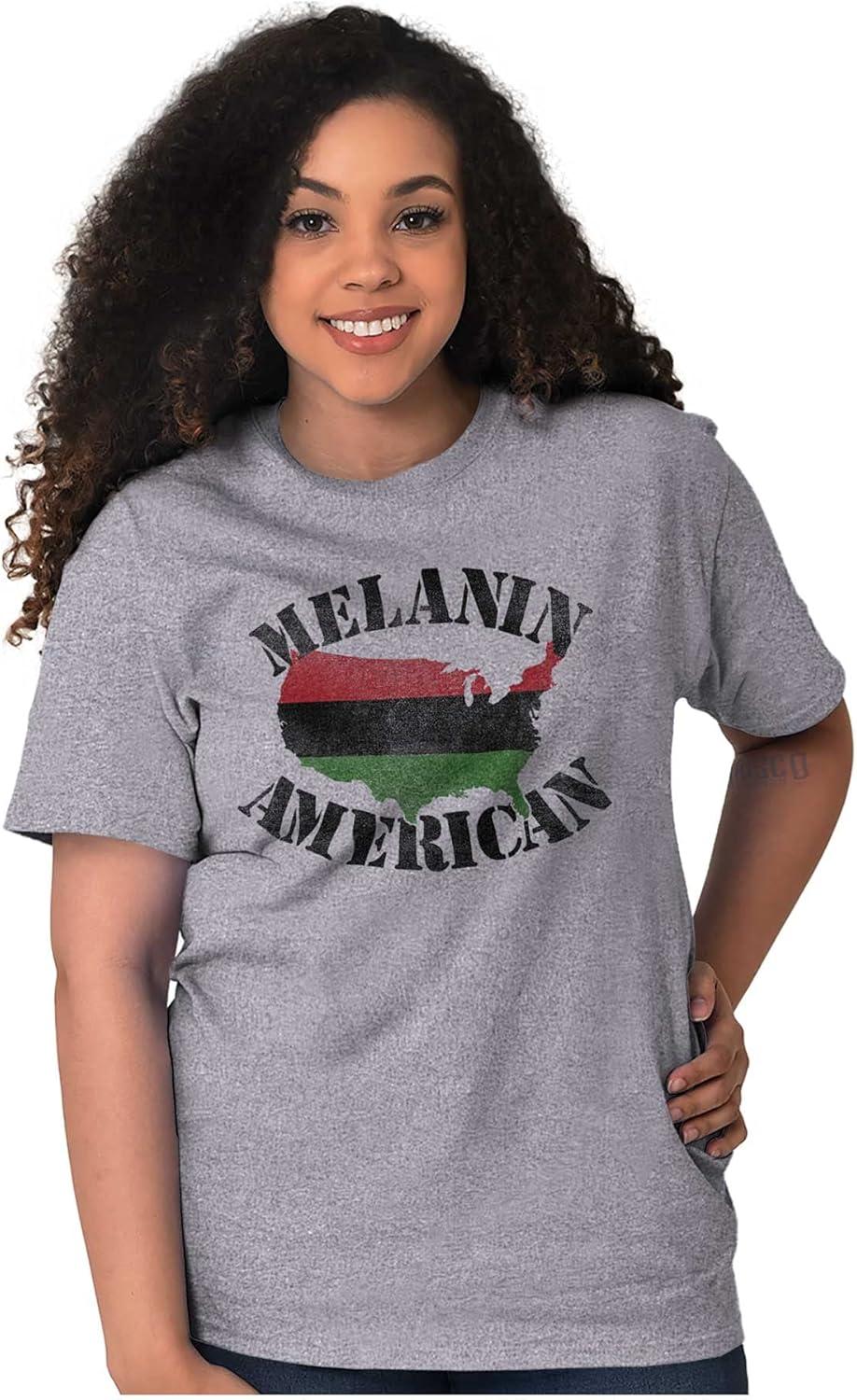 imageBlack Pride Melanin American USA Map Graphic T Shirt Men or WomenSport Grey