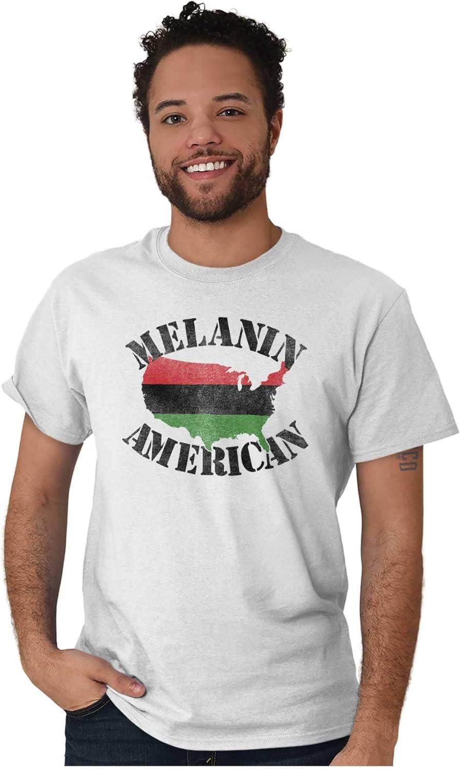 imageBlack Pride Melanin American USA Map Graphic T Shirt Men or WomenWhite
