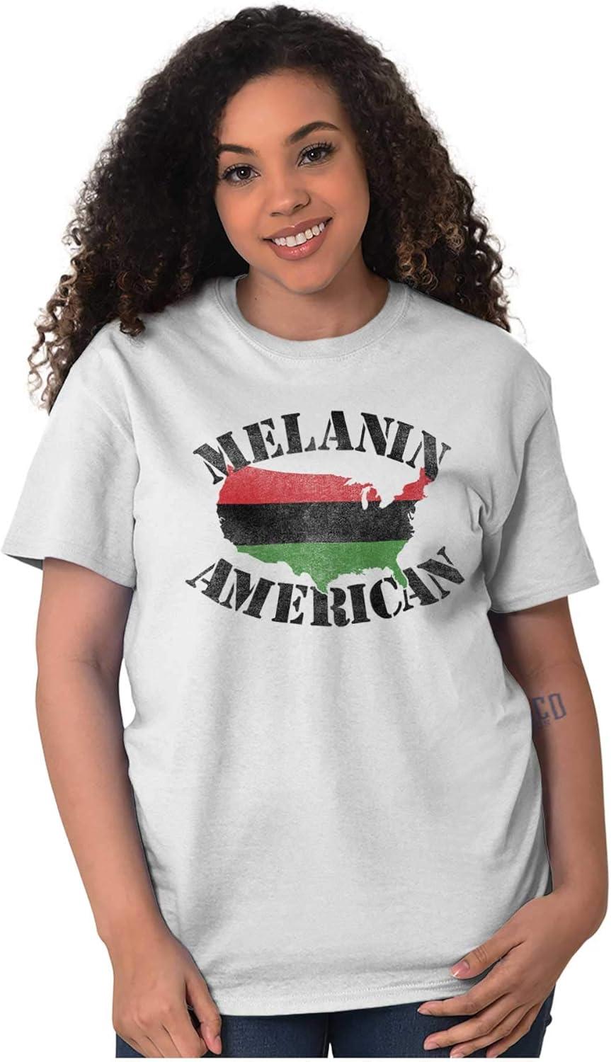 imageBlack Pride Melanin American USA Map Graphic T Shirt Men or WomenWhite
