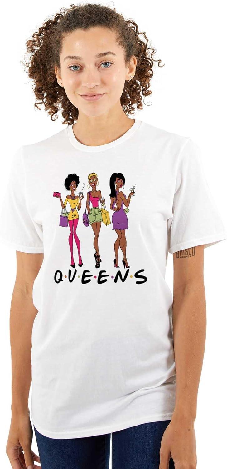 imageBlack Queens African American Besties Womens Graphic T Shirt TeesWhite