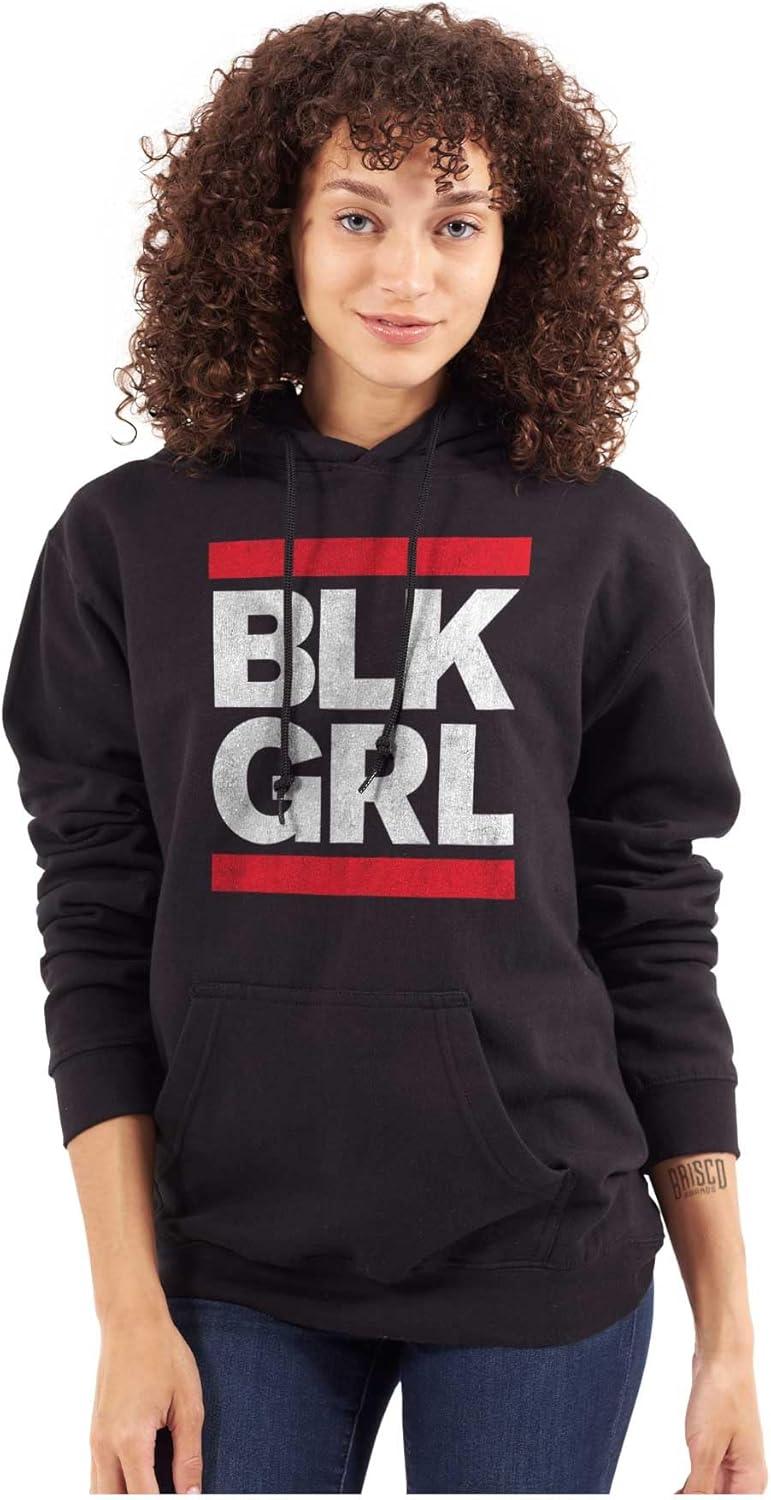 imageBrisco Brands BLK Girl Cute Black Pride 90s Hip Hop Hoodie Sweatshirt WomenBlack