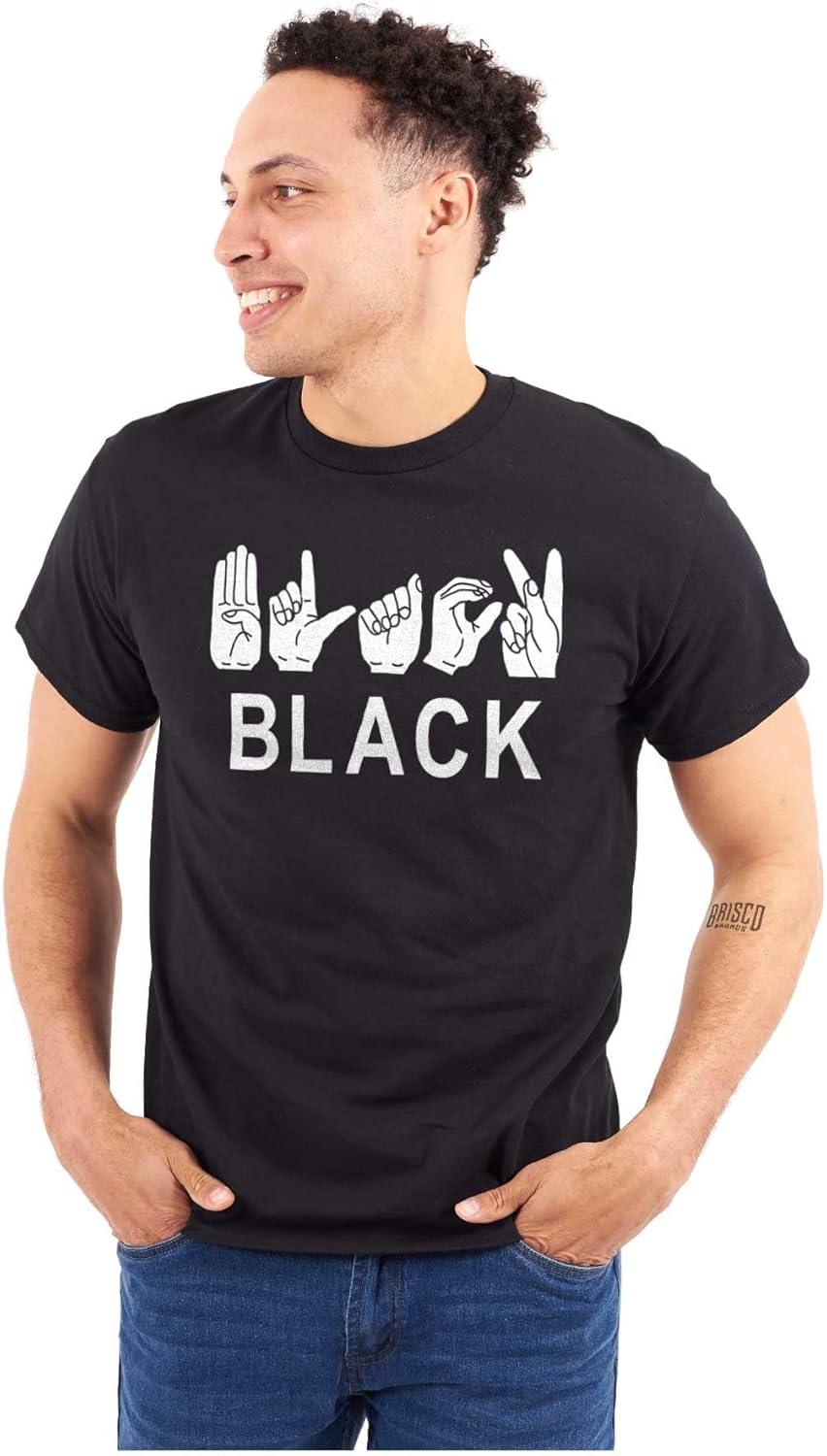 imageBrisco Brands Black ASL American Sign Language Graphic T Shirt Men or WomenBlack