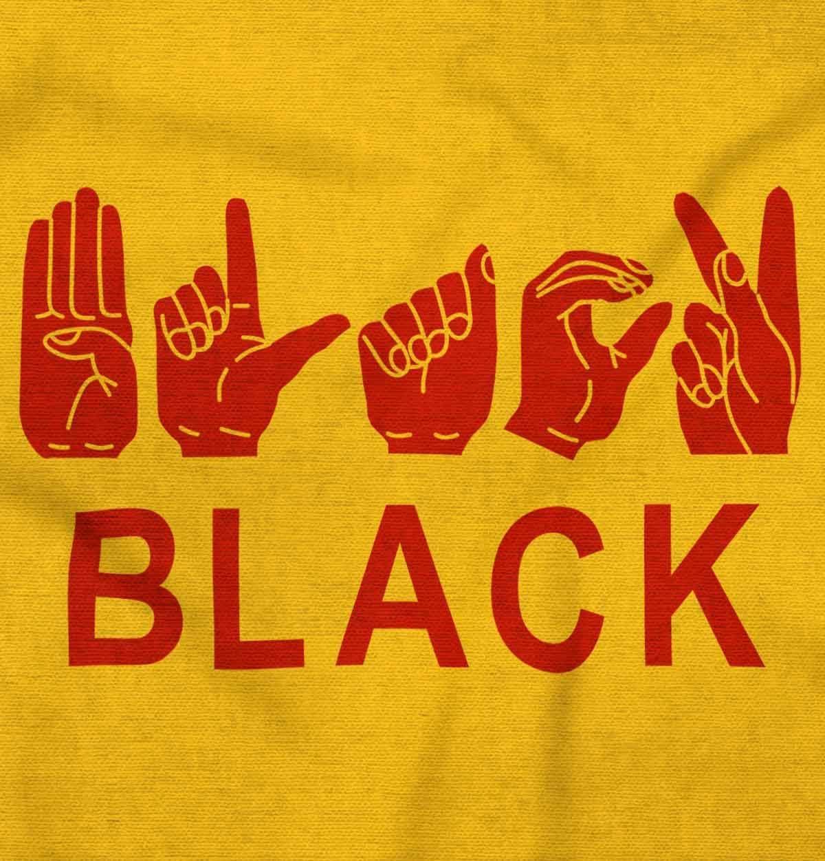 imageBrisco Brands Black ASL American Sign Language Graphic T Shirt Men or WomenGold