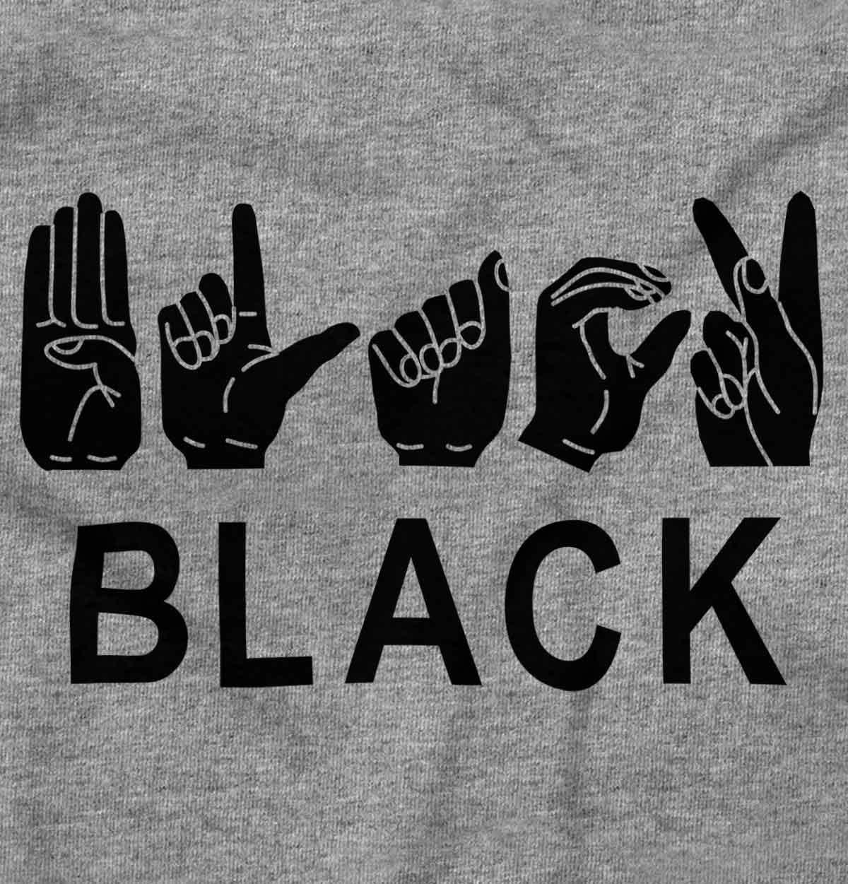 imageBrisco Brands Black ASL American Sign Language Graphic T Shirt Men or WomenSport Grey