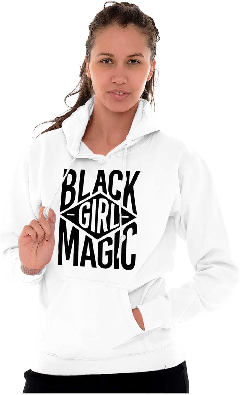 imageBrisco Brands Black Girl Magic Melanin Queen Hoodie Sweatshirt WomenWhite