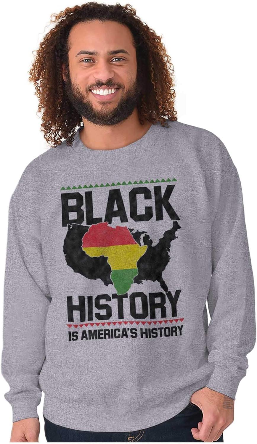 imageBrisco Brands Black History African American Pride Sweatshirt for Men or WomenSport Grey