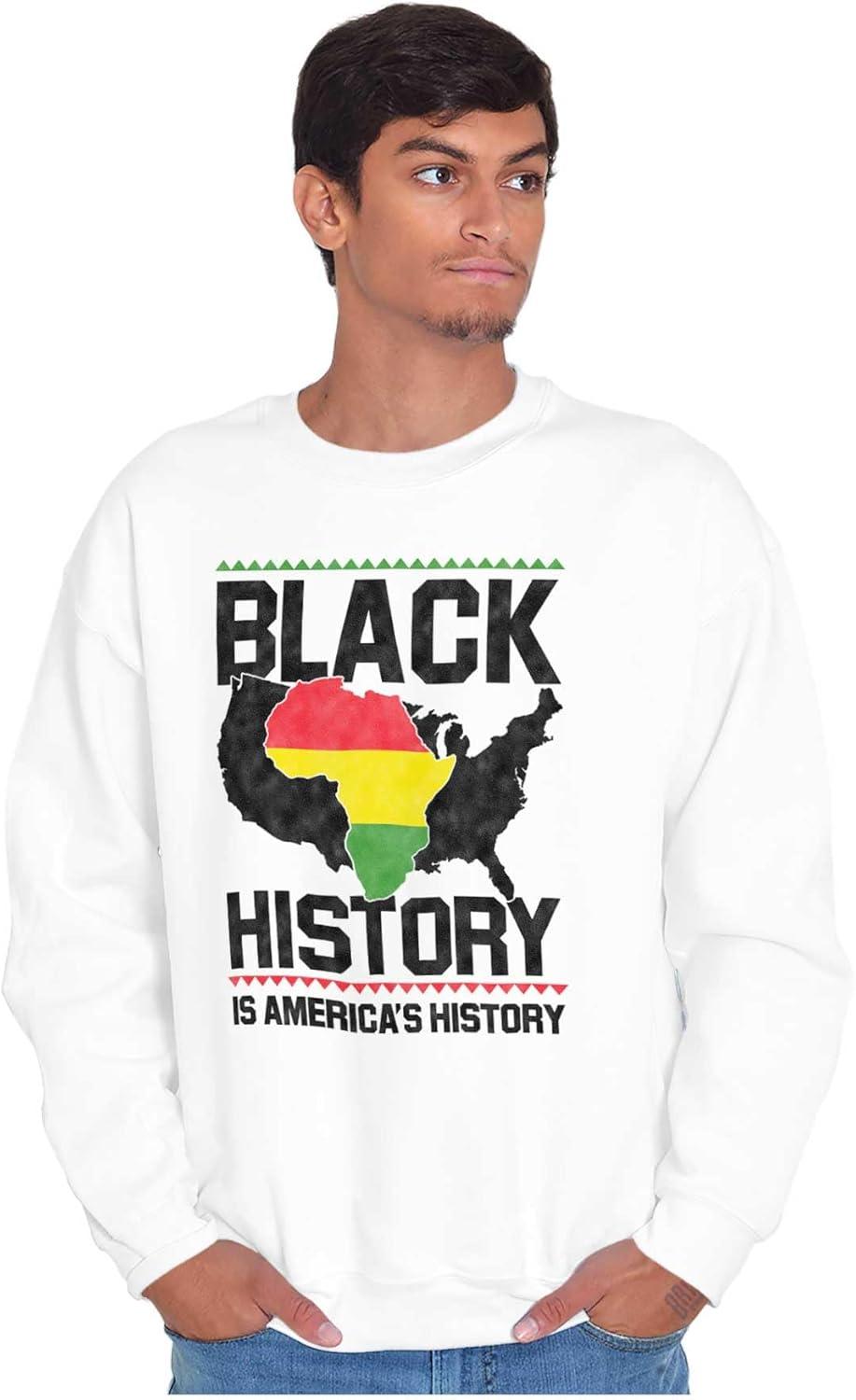 imageBrisco Brands Black History African American Pride Sweatshirt for Men or WomenWhite