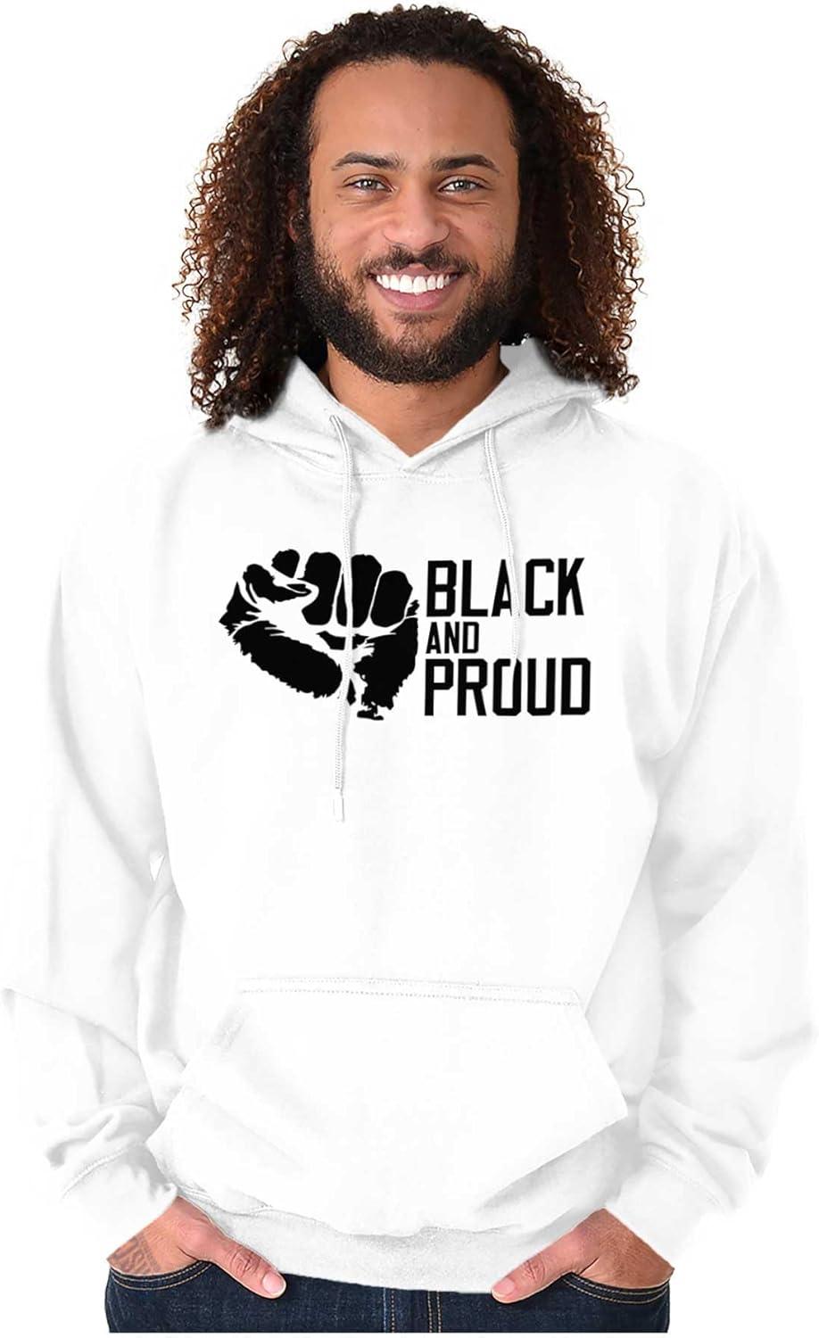 imageBrisco Brands Black and Proud African American Hoodie Sweatshirt Women MenWhite