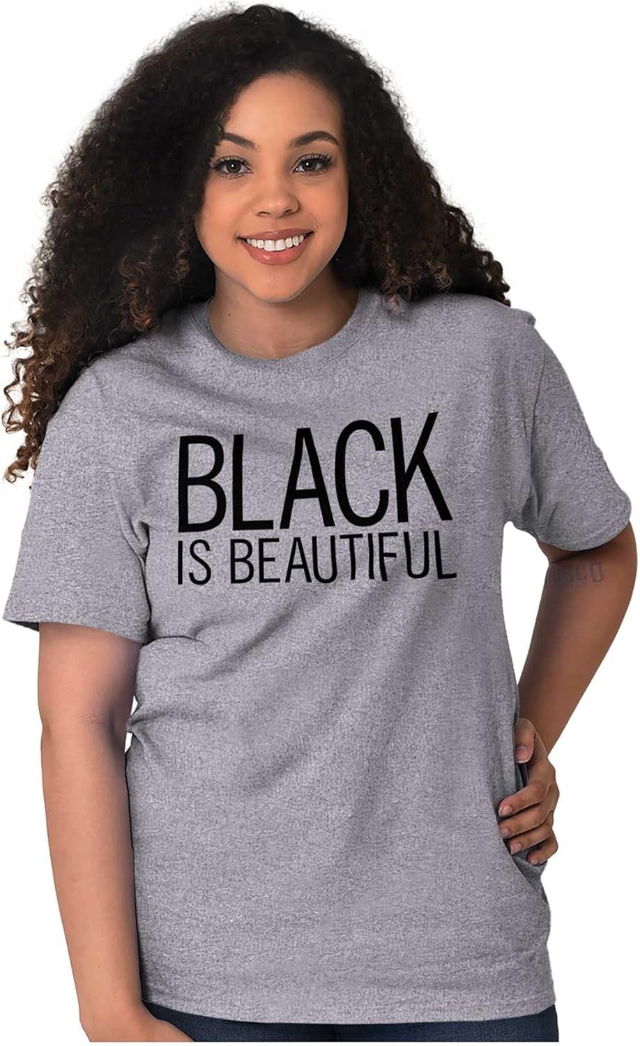 imageBrisco Brands Black is Beautiful Melanin Pride Womens Graphic T Shirt TeesSport Grey