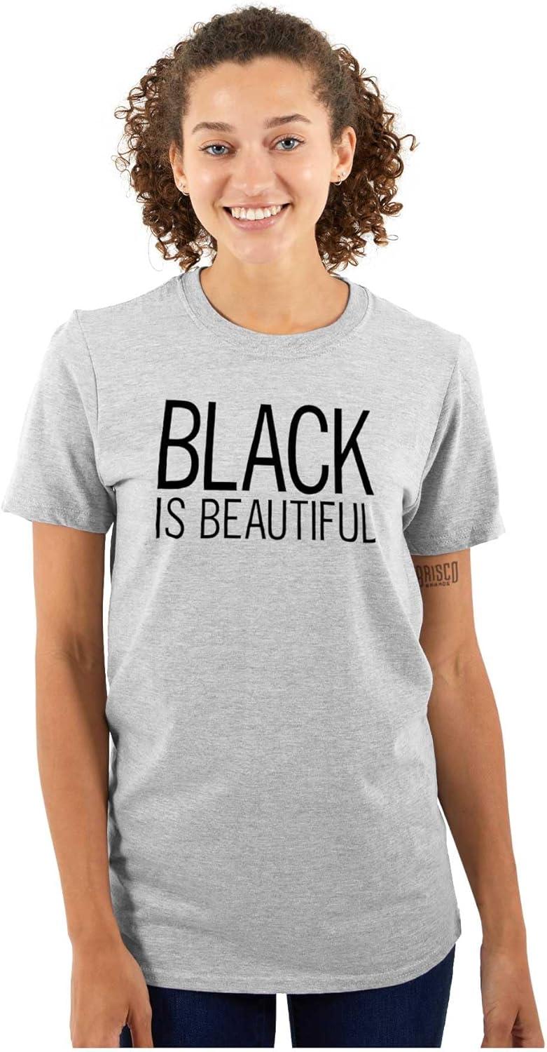 imageBrisco Brands Black is Beautiful Melanin Pride Womens Graphic T Shirt TeesSport Grey