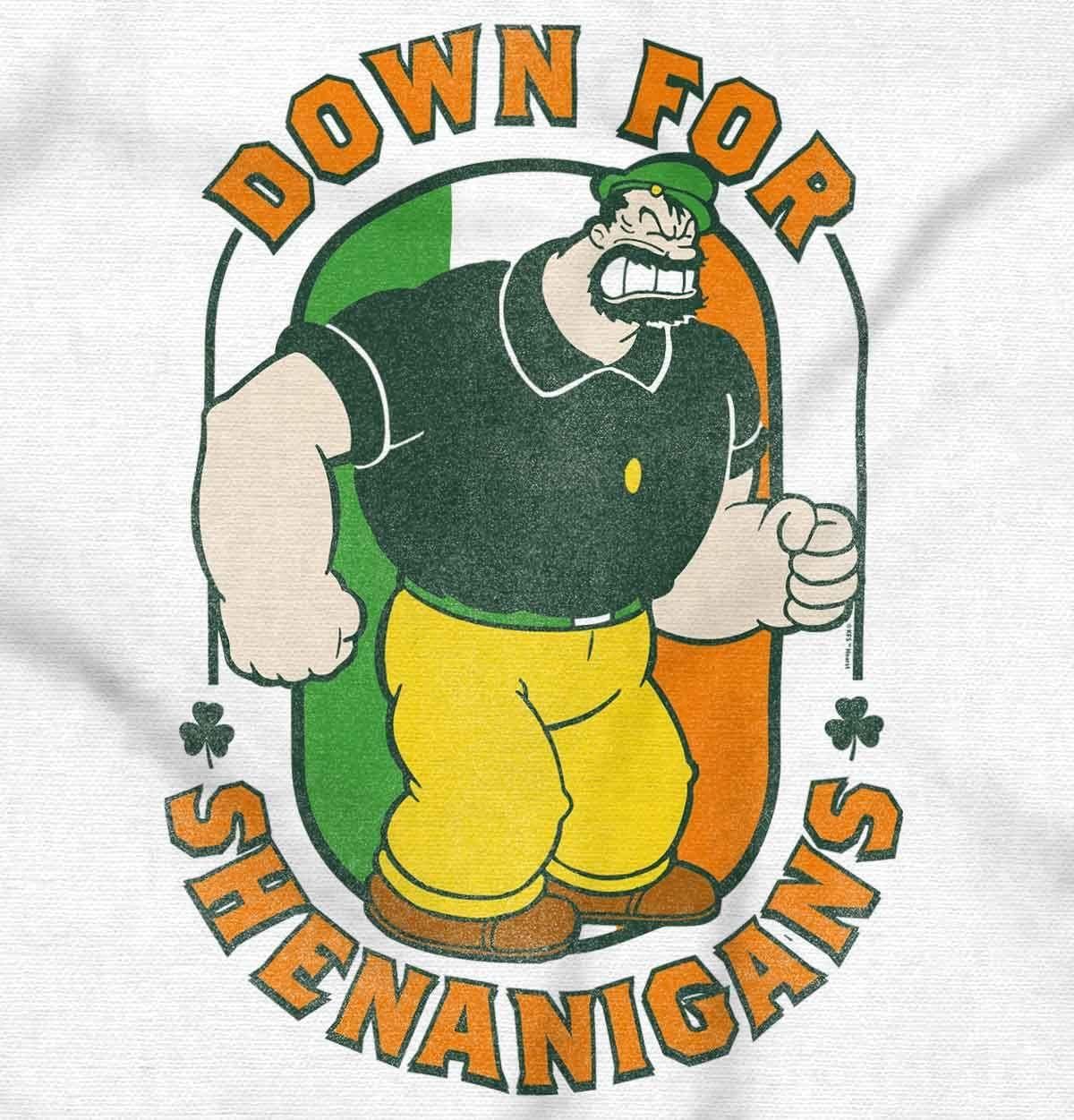 imageBrisco Brands Bluto St Paddys Down For Shenanigans Hoodie Hooded Sweatshirt MenWhite