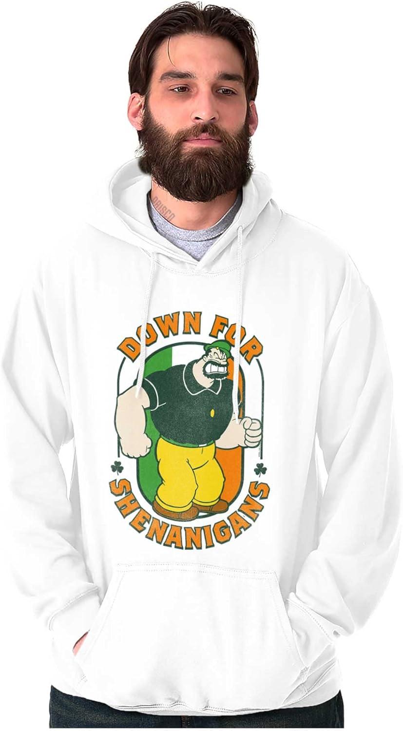 imageBrisco Brands Bluto St Paddys Down For Shenanigans Hoodie Hooded Sweatshirt MenWhite