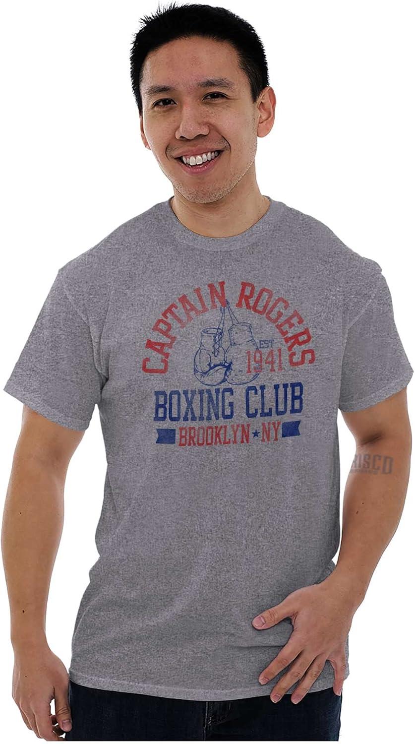 imageBrisco Brands Captain Rogers 1941 Boxing Club NY Graphic T Shirt Men or WomenSport Grey
