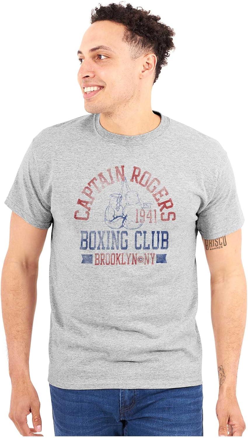 imageBrisco Brands Captain Rogers 1941 Boxing Club NY Graphic T Shirt Men or WomenSport Grey