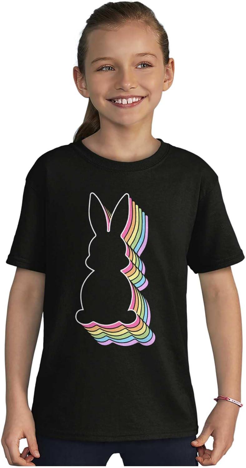 imageBrisco Brands Colorful Easter Bunny Gradient Crewneck T Shirts Boy GirlBlack