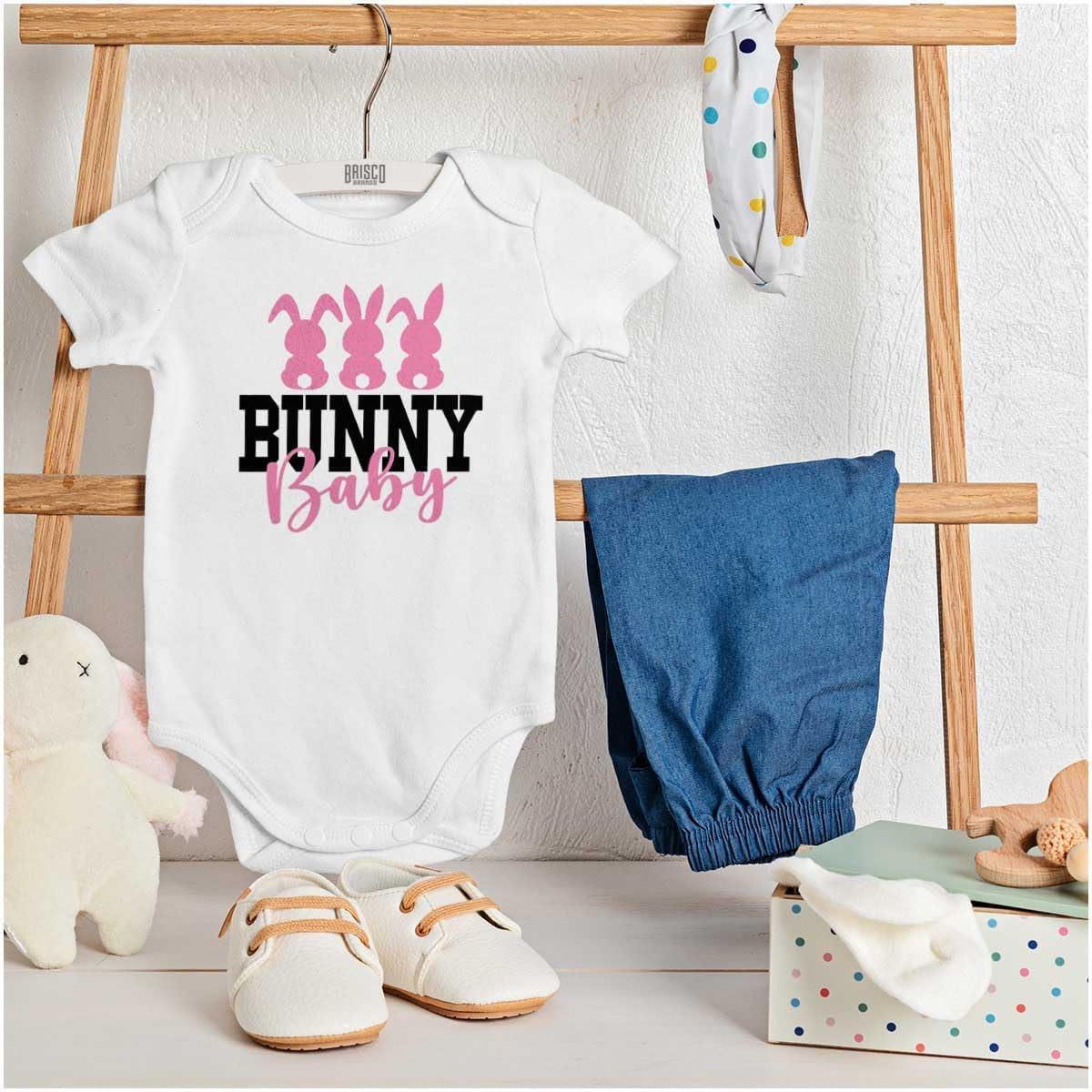 imageBrisco Brands Cute Easter Bunny Baby Rabbit Tails Baby Bodysuit Jumper GirlsWhite