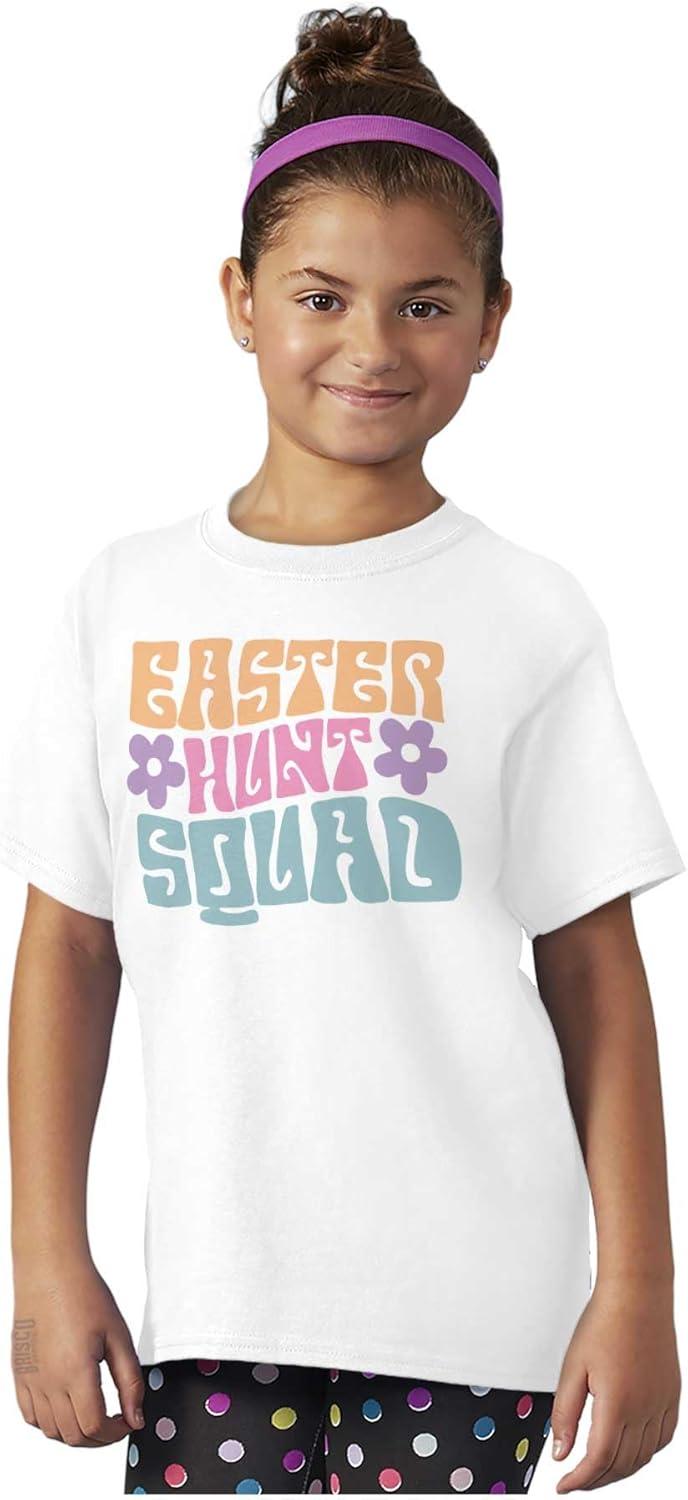 imageBrisco Brands Cute Easter Egg Hunt Squad Daisies Girls Kids T Shirt TeesWhite
