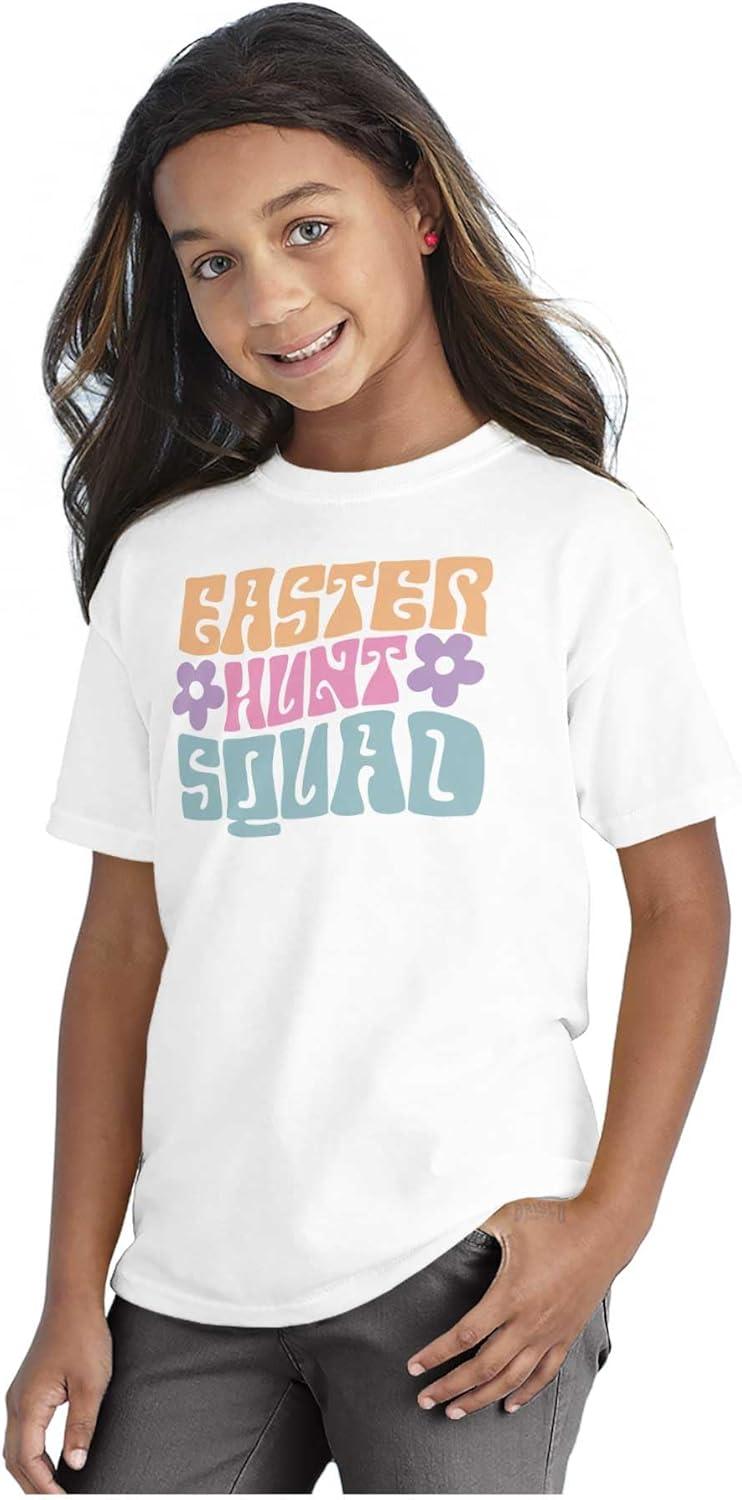 imageBrisco Brands Cute Easter Egg Hunt Squad Daisies Girls Kids T Shirt TeesWhite