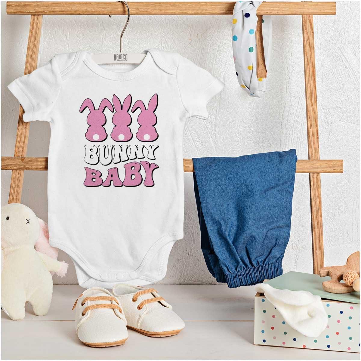 imageBrisco Brands Cute Rabbit Tails Easter Bunny Baby Baby Bodysuit Jumper GirlsWhite