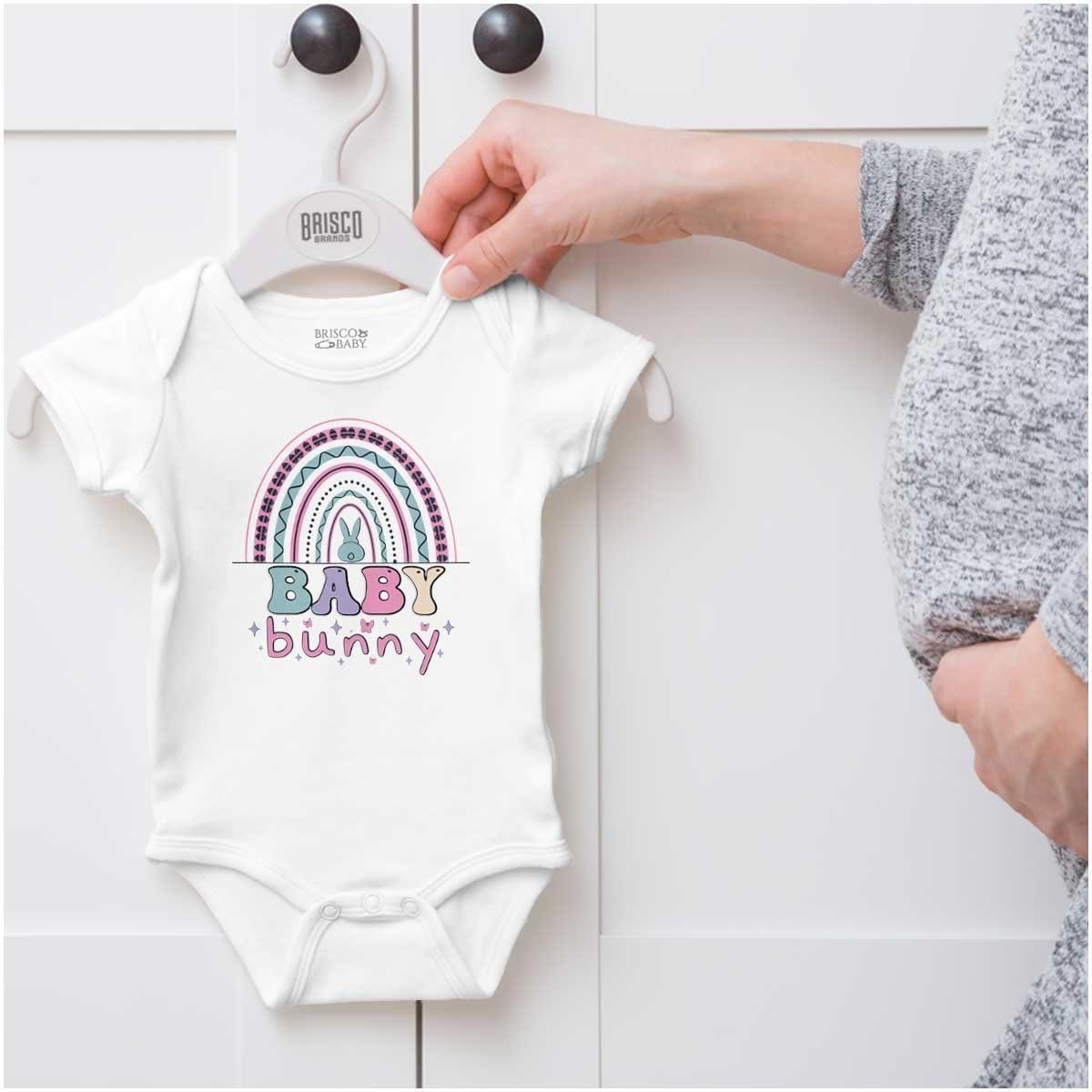 imageBrisco Brands Cute Spring Easter Egg Baby Bunny Baby Bodysuit Jumper GirlsWhite