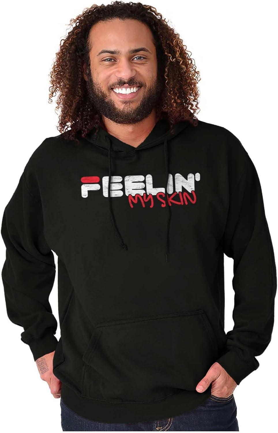 imageBrisco Brands Feelin My Skin Melanin Black Pride Hoodie Sweatshirt Women MenBlack