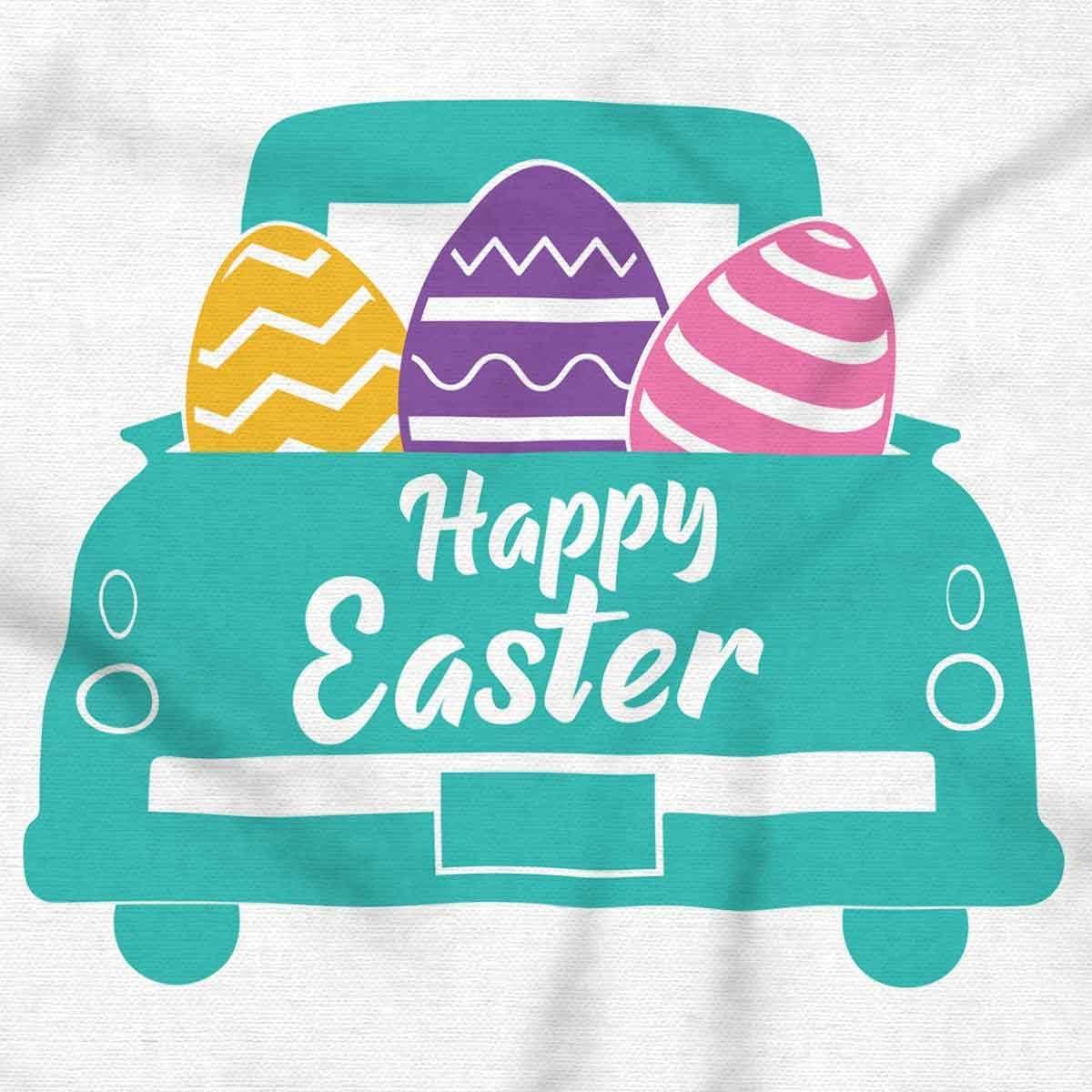 imageBrisco Brands Happy Easter Car Egg Hunt Truck Baby Bodysuit Jumper GirlsWhite