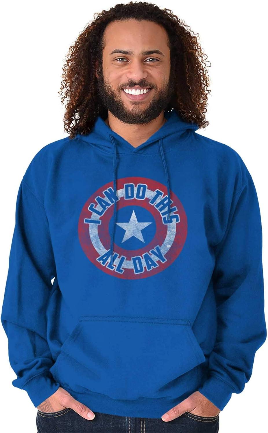 imageBrisco Brands I Can Do This All Day Star Shield Hoodie Sweatshirt Women MenRoyal