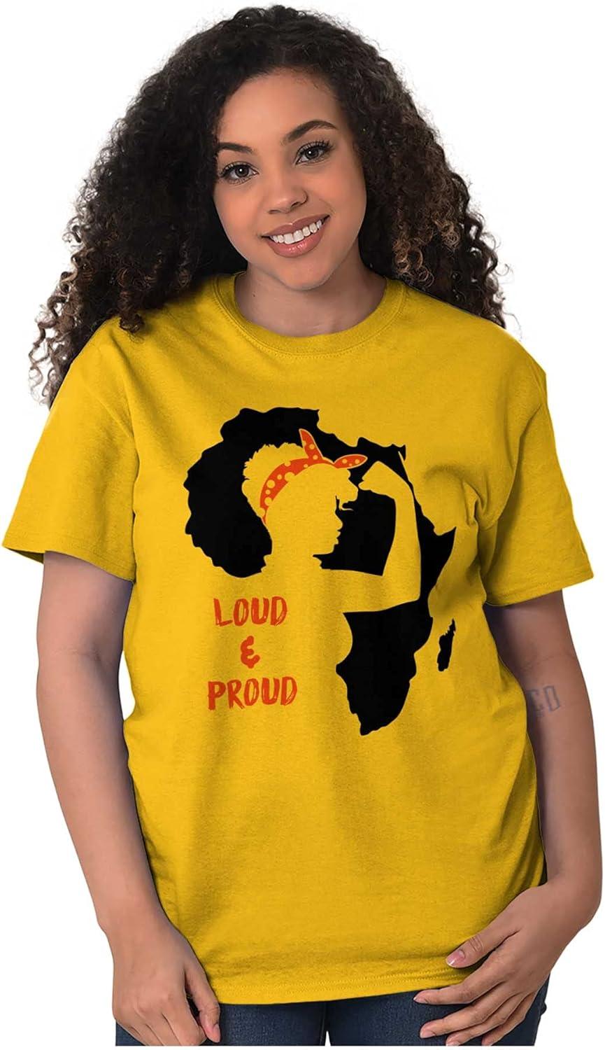 imageBrisco Brands Loud and Proud Black Girl Cute Africa Womens Graphic T Shirt TeesGold