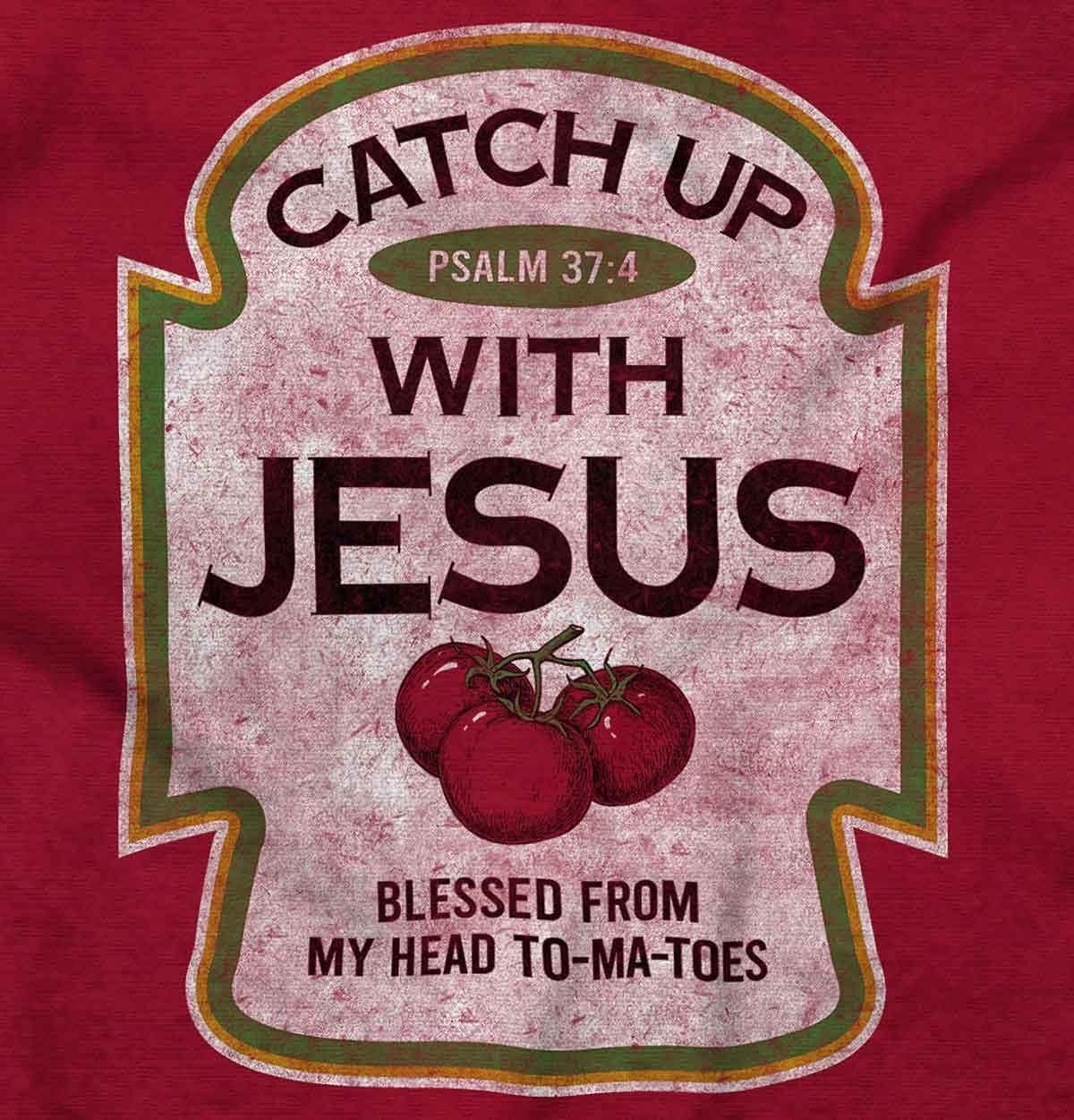 imageBrisco Brands Punny Christian Catch Up With Jesus Hoodie Sweatshirt Women MenCardinal Red
