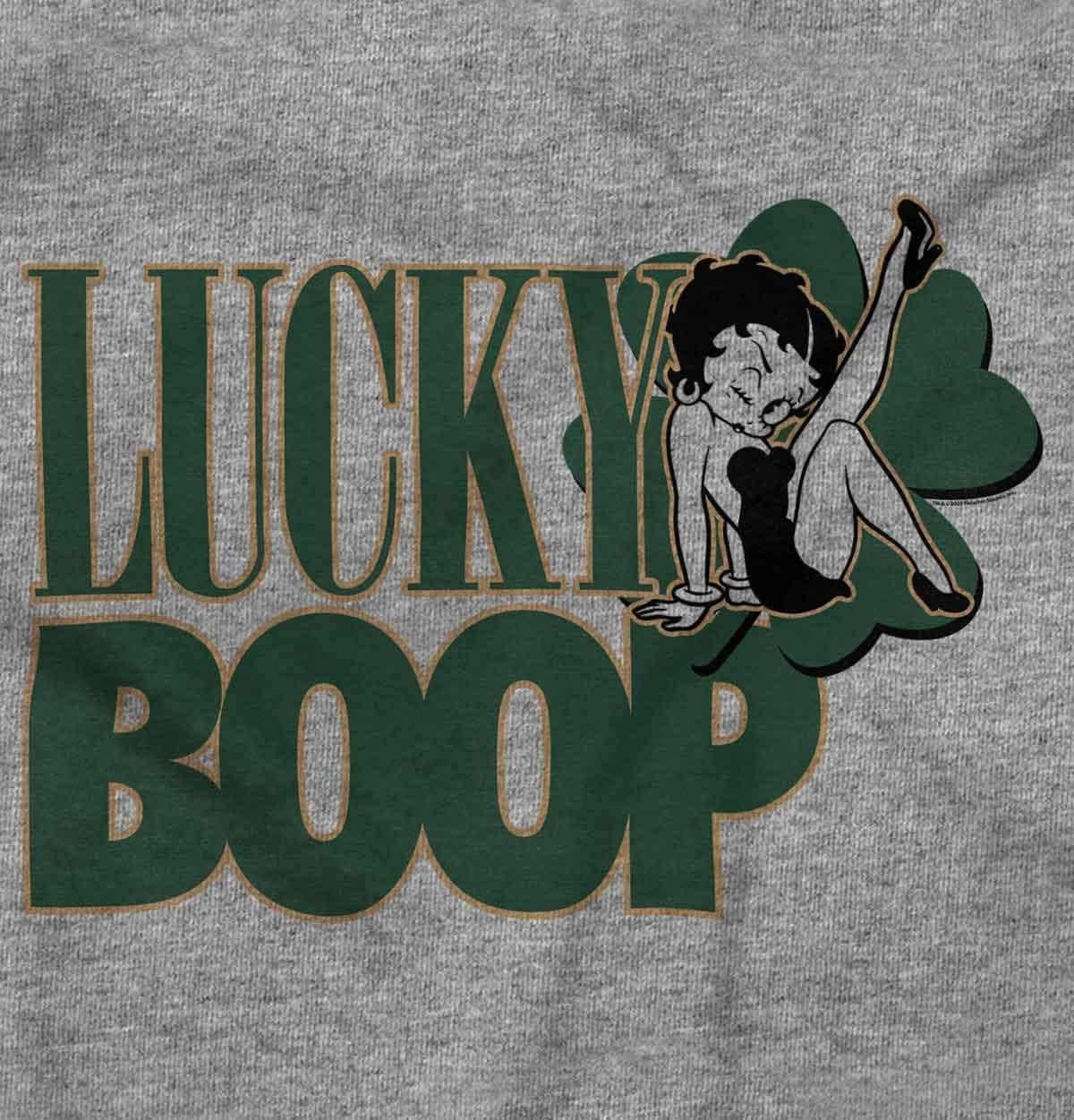 imageBrisco Brands Saint Paddys Lucky Betty Boop Cartoon Baby Romper Boys or GirlsHeather