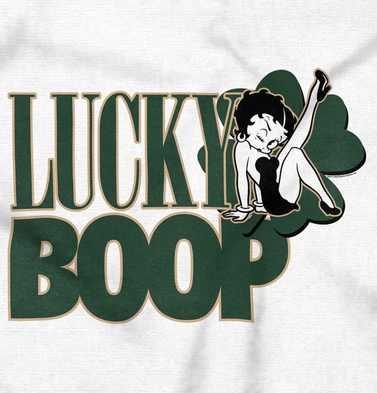 imageBrisco Brands Saint Paddys Lucky Betty Boop Cartoon Baby Romper Boys or GirlsWhite