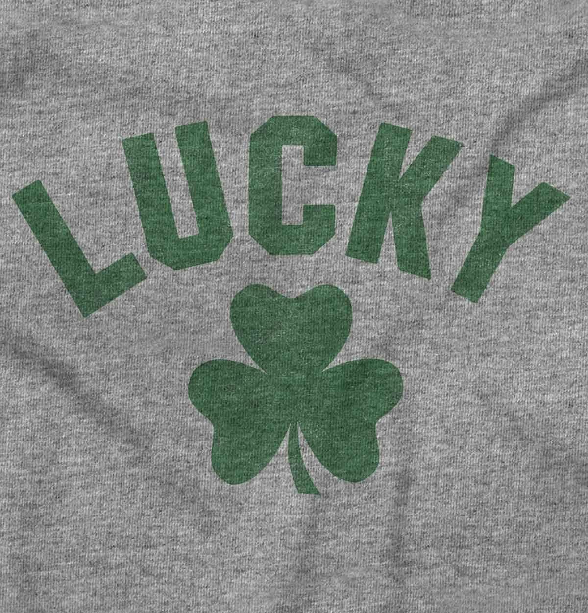 imageBrisco Brands Saint Patricks Day Lucky Shamrocks Long Sleeve Tshirt Men WomenSport Grey