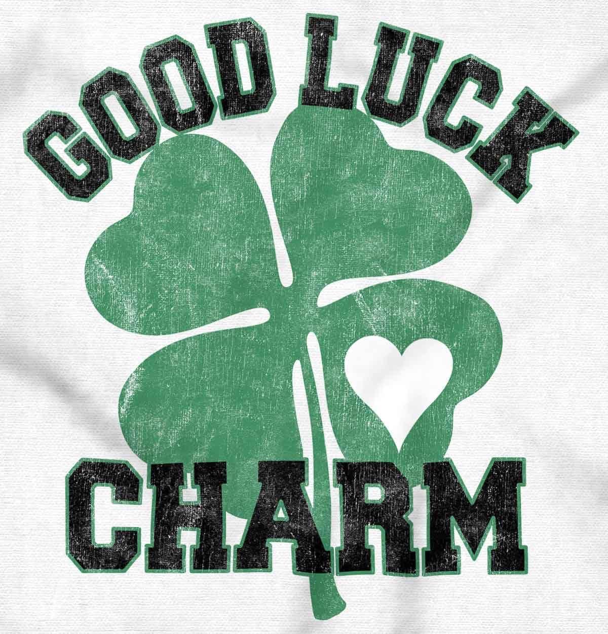 imageBrisco Brands Shamrock Good Luck Charm St Pattys Hoodie Sweatshirt WomenWhite